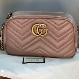 Gucci GG Marmont small matelasse shoulder bag (color: Dusty Pink)